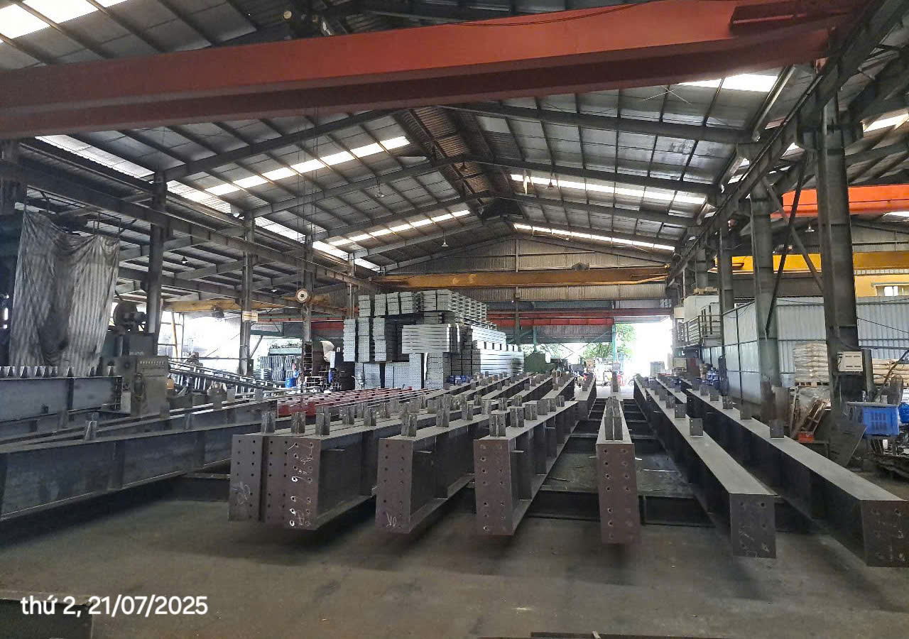 Skilled welder working on structural steel components