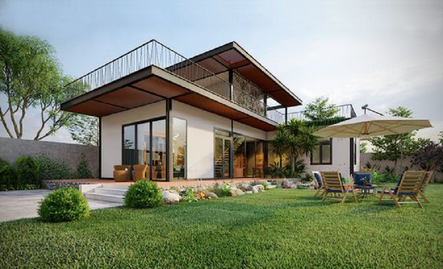 thiết kế nhà thép 2 tầng